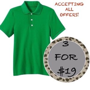 3/$19 Kelly Green school uniform short sleeve polo shirt